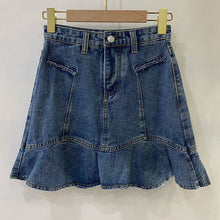 Load image into Gallery viewer, Y2K Ruffled Denim Skirt
